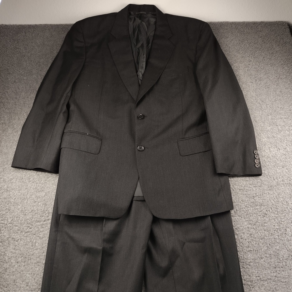 Samuelsohn Mens Super 110s Wool 2-Button Suit Jacket Blazer Gray 44R